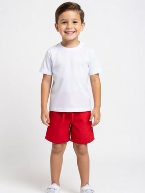 Boys Classic Red Athletic Shorts